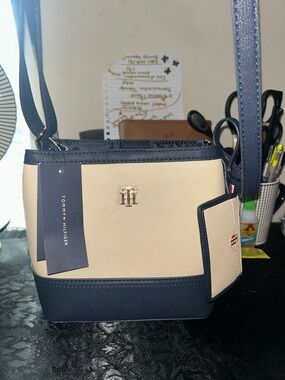 Tommy Hilfiger Two-Tone Crossbody Bag - Navy & Cream
